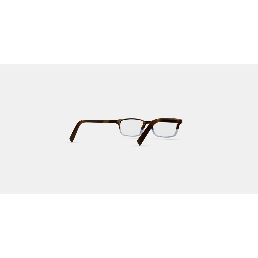 Wilkie Low Bridge Fit Eyeglasses 3D Model – Eastern Bluebird Fade, PBR Textured - View 6