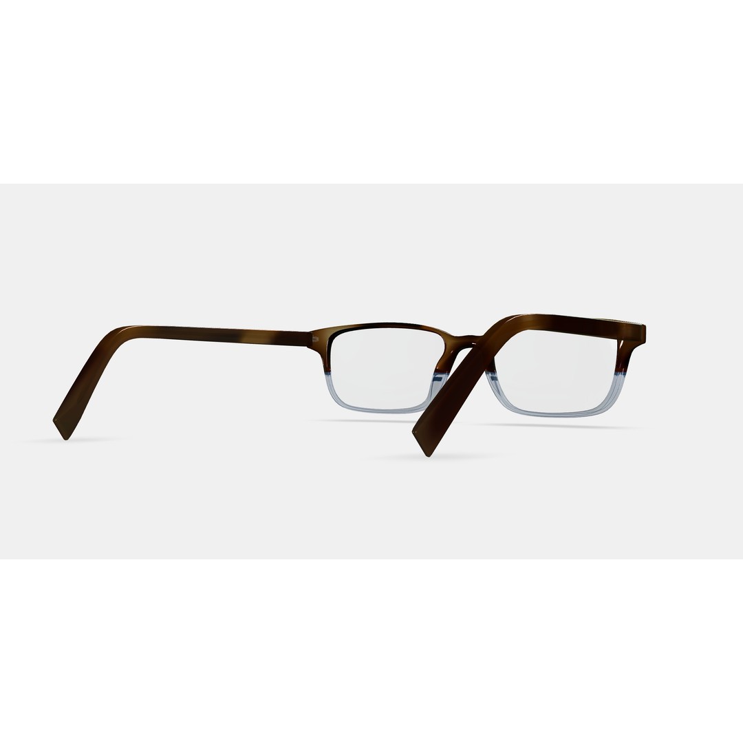 Wilkie Low Bridge Fit Eyeglasses 3D Model – Eastern Bluebird Fade, PBR Textured - View 7