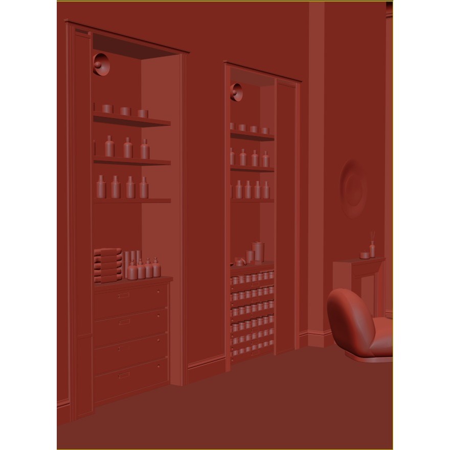 Commercial Space 3D Model – Fully Textured Interior Scene, FBX - View 17