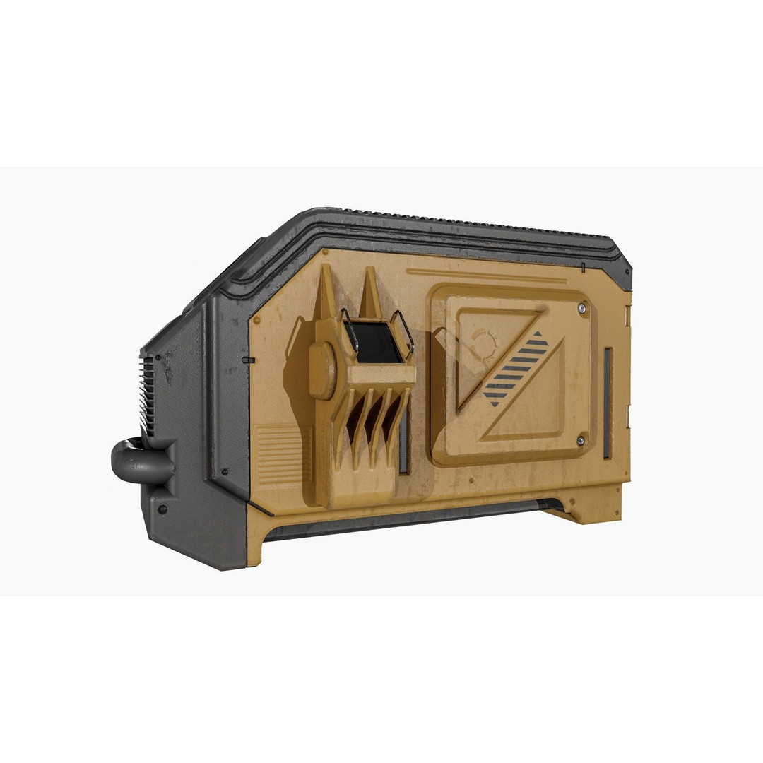 Sci-Fi Server 3D Model – Low Poly PBR Game Asset, FBX, OBJ - View 11