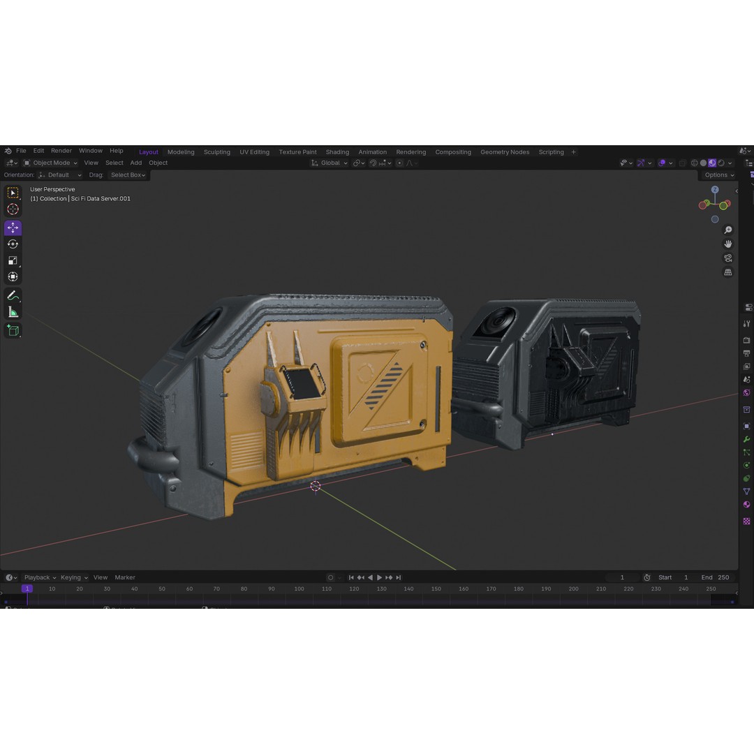 Sci-Fi Server 3D Model – Low Poly PBR Game Asset, FBX, OBJ - View 19