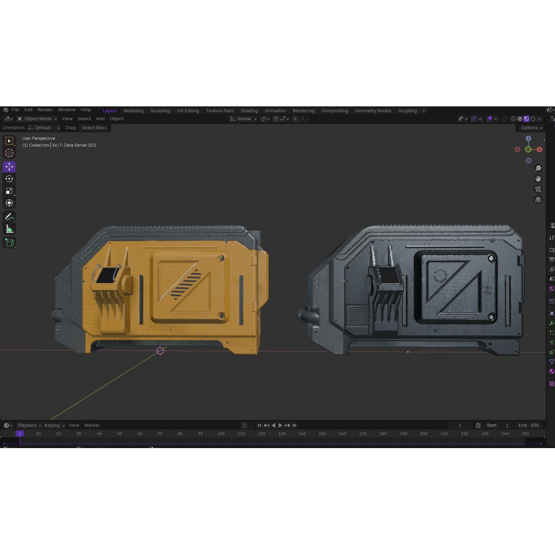Sci-Fi Server 3D Model – Low Poly PBR Game Asset, FBX, OBJ - View 20