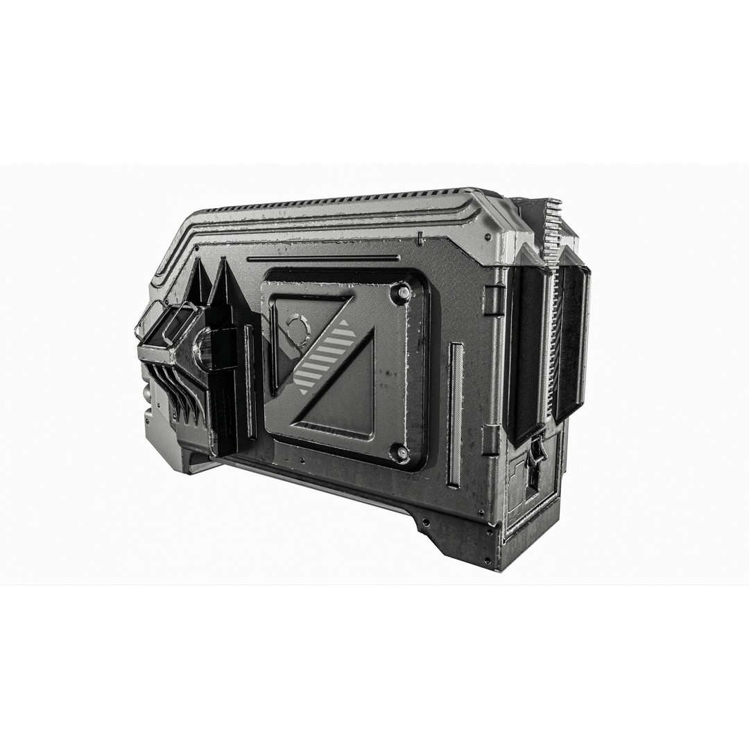 Sci-Fi Server 3D Model – Low Poly PBR Game Asset, FBX, OBJ - View 5