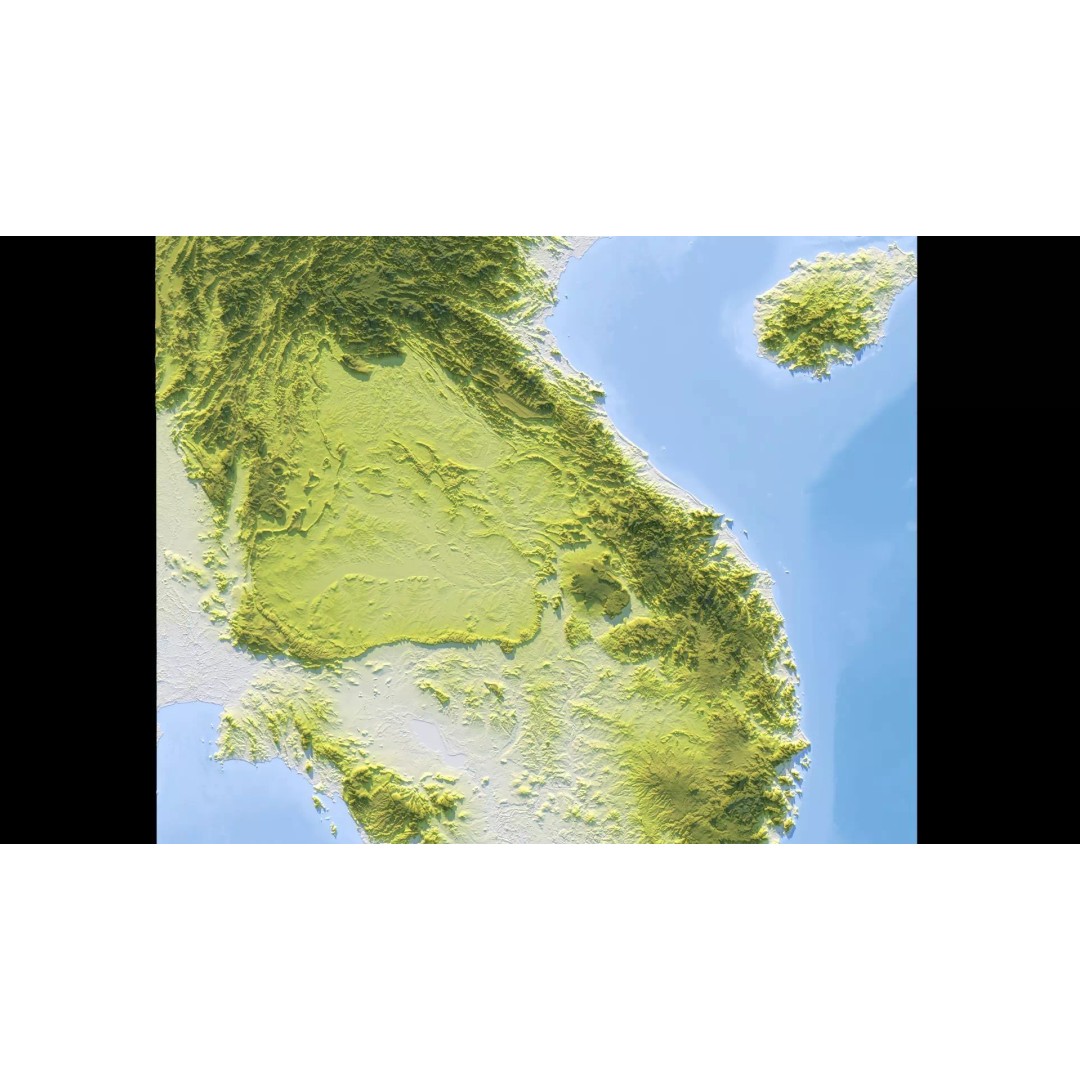 Vietnam Map 3D Model – Realistic Terrain with Satellite Imagery, FBX/OBJ - View 12