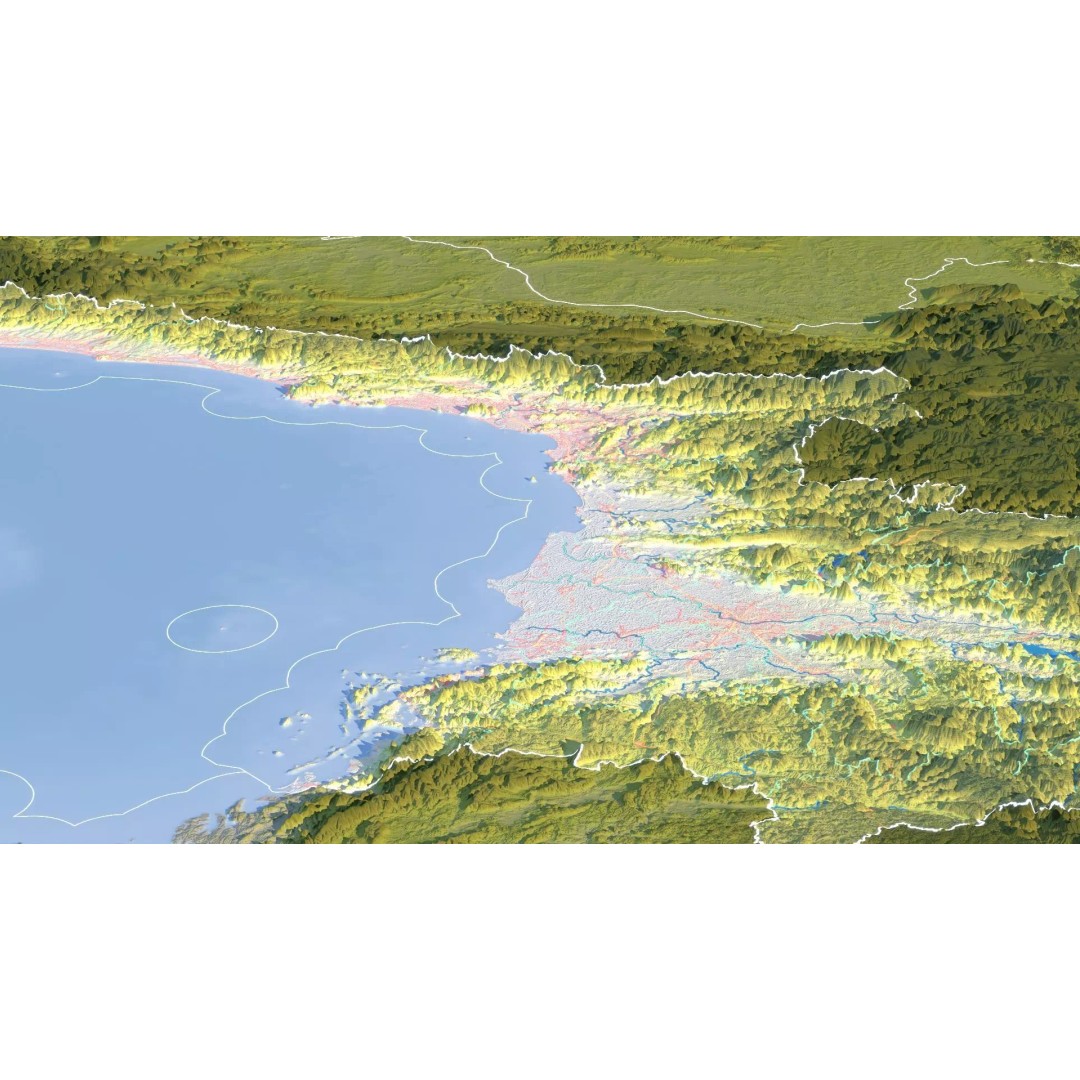 Vietnam Map 3D Model – Realistic Terrain with Satellite Imagery, FBX/OBJ - View 17