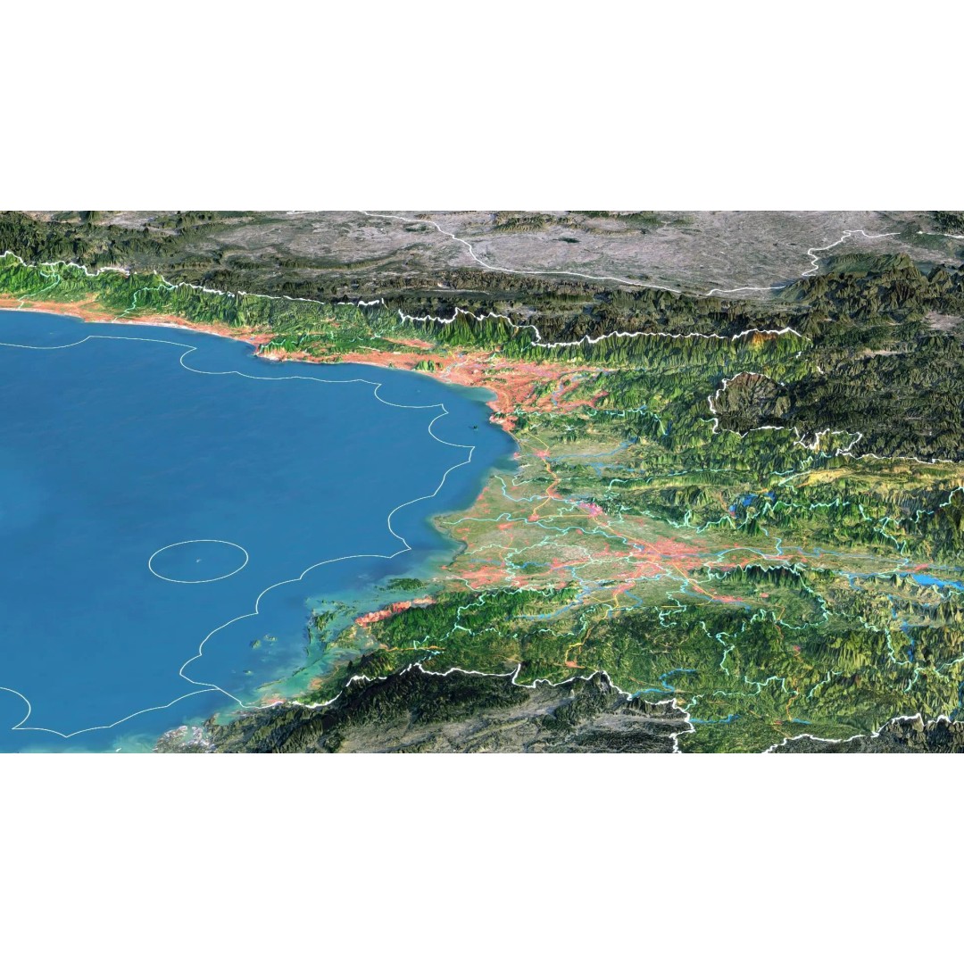 Vietnam Map 3D Model – Realistic Terrain with Satellite Imagery, FBX/OBJ - View 8