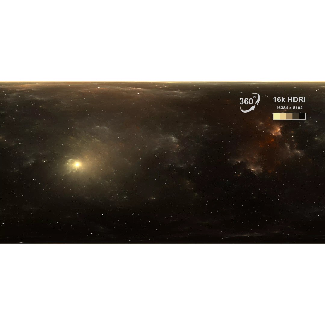 360 Degree 16K HDRI Space Background 3D Model – Equirectangular Environment Map - View 2