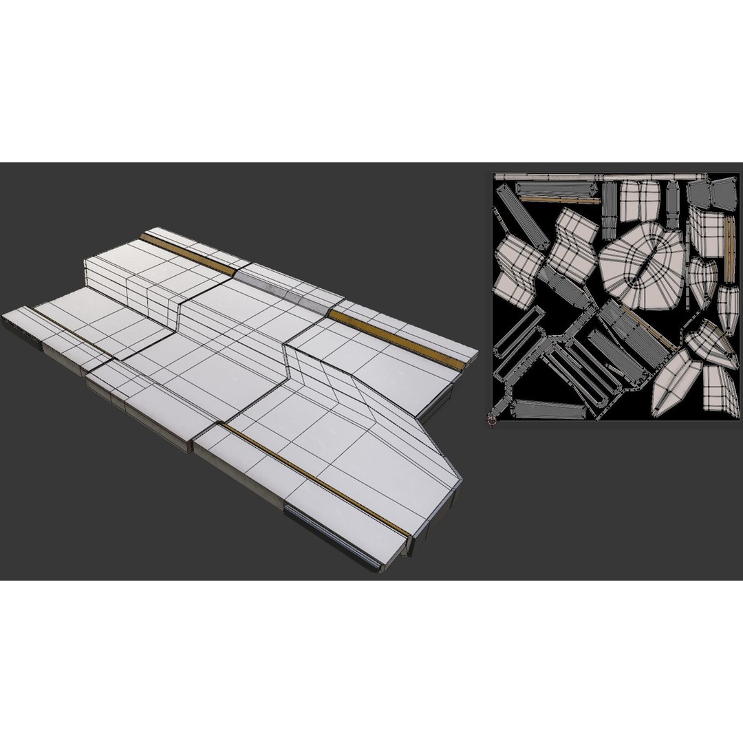Sci-Fi Stations City Set 3D Model – Low Poly Game Asset, PBR Textures - View 22