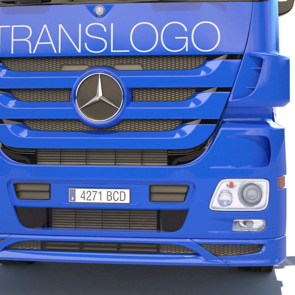 Mercedes Actros Space Cab 3D Model – High Poly Refrigerated Trailer, FBX - View 11