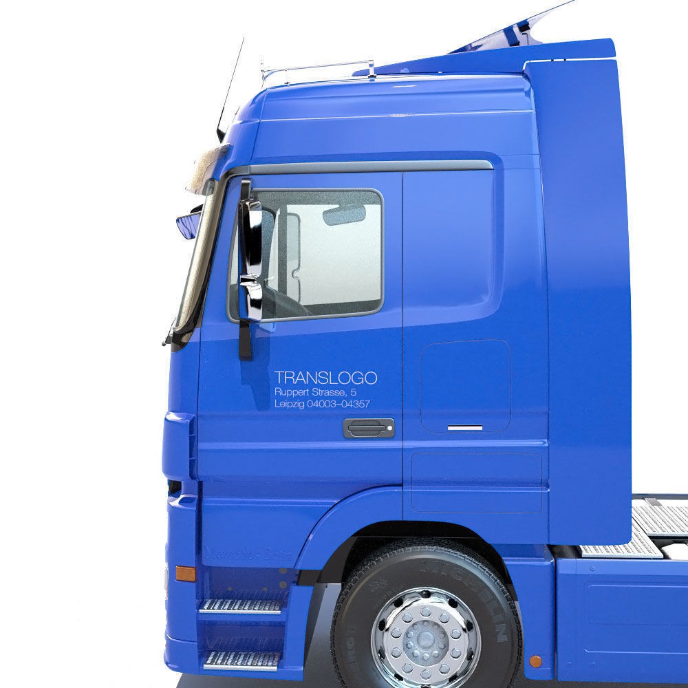 Mercedes Actros Space Cab 3D Model – High Poly Refrigerated Trailer, FBX - View 13