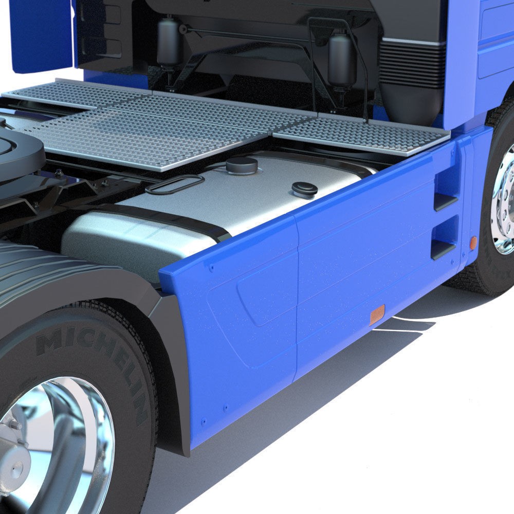 Mercedes Actros Space Cab 3D Model – High Poly Refrigerated Trailer, FBX - View 14