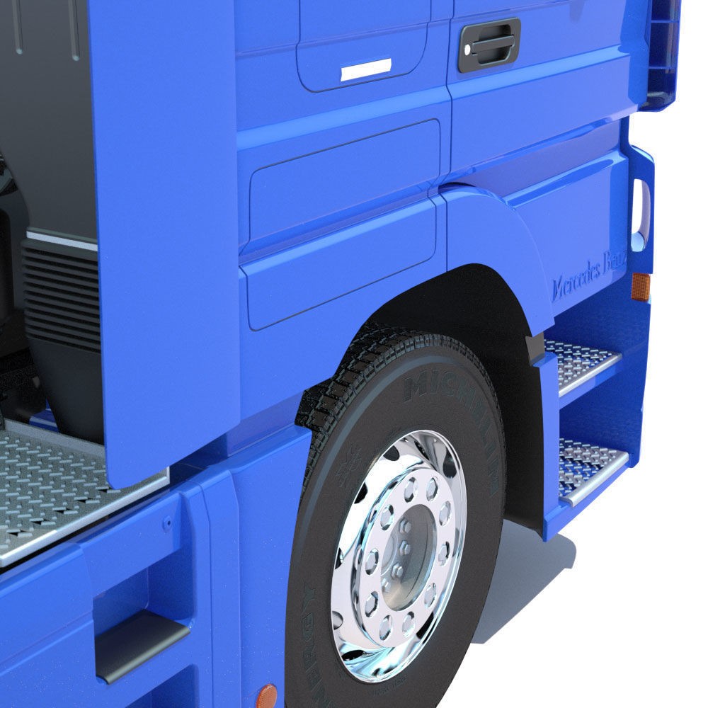 Mercedes Actros Space Cab 3D Model – High Poly Refrigerated Trailer, FBX - View 16