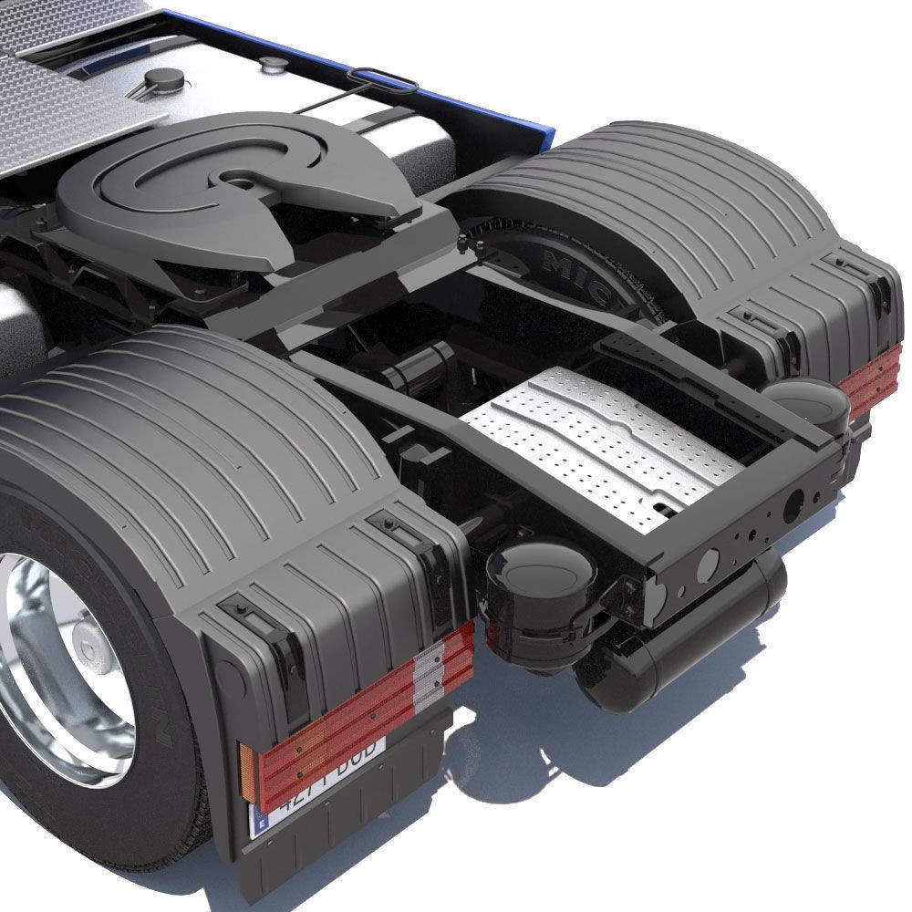 Mercedes Actros Space Cab 3D Model – High Poly Refrigerated Trailer, FBX - View 17