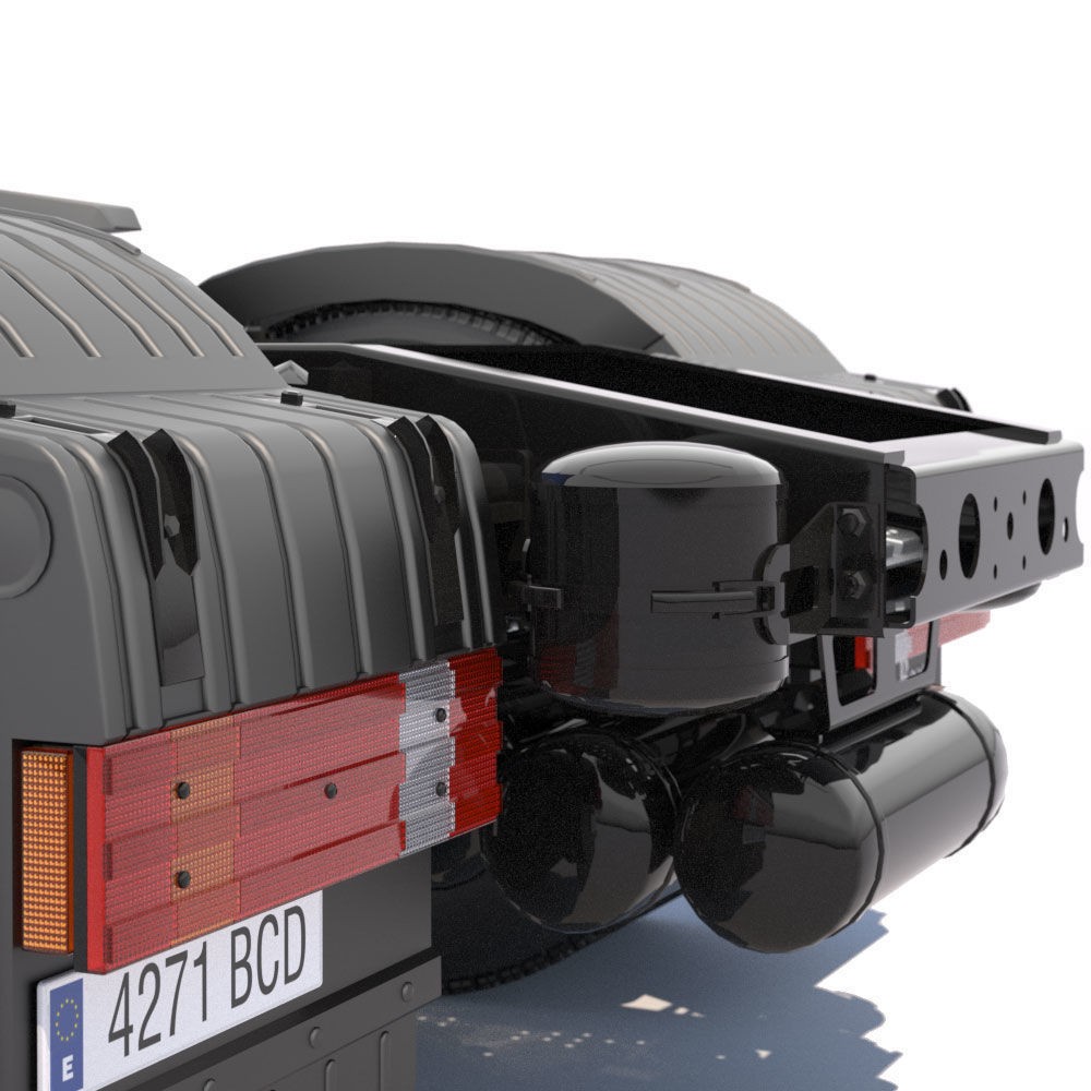 Mercedes Actros Space Cab 3D Model – High Poly Refrigerated Trailer, FBX - View 18