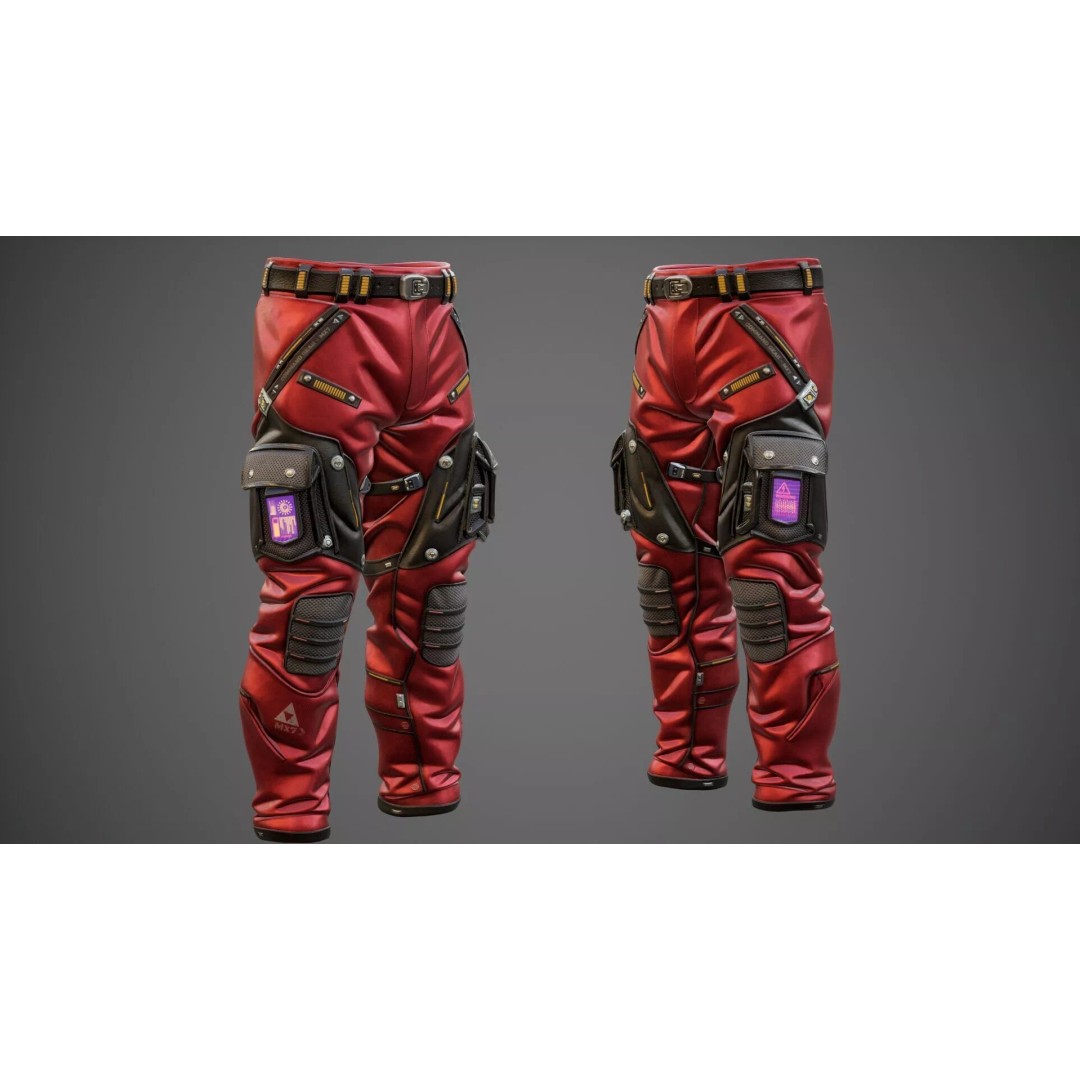 Sci-Fi Pants P02 3D Model – Low Poly Rigged Outfit for MetaHuman - View 10