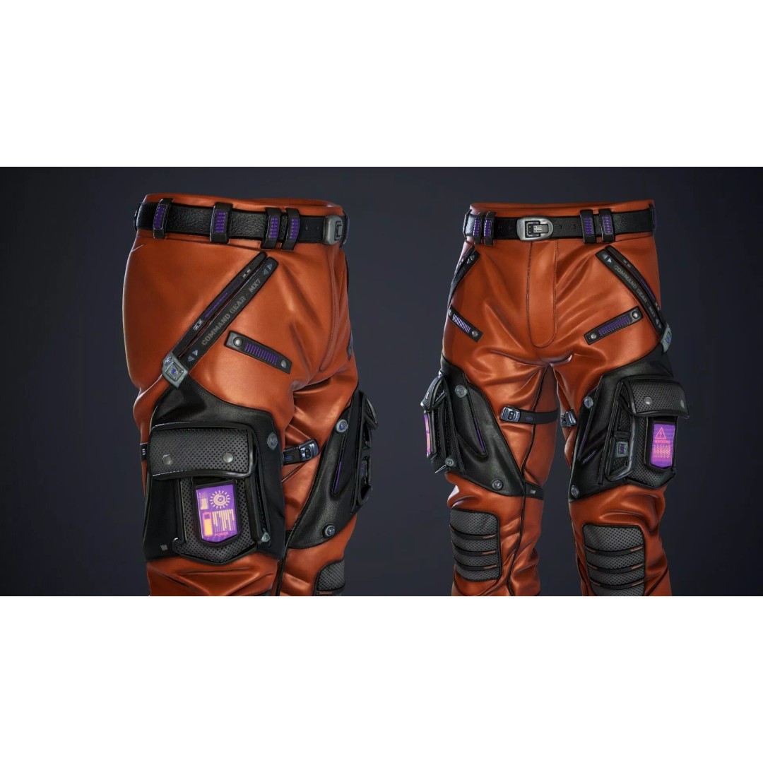 Sci-Fi Pants P02 3D Model – Low Poly Rigged Outfit for MetaHuman - View 11