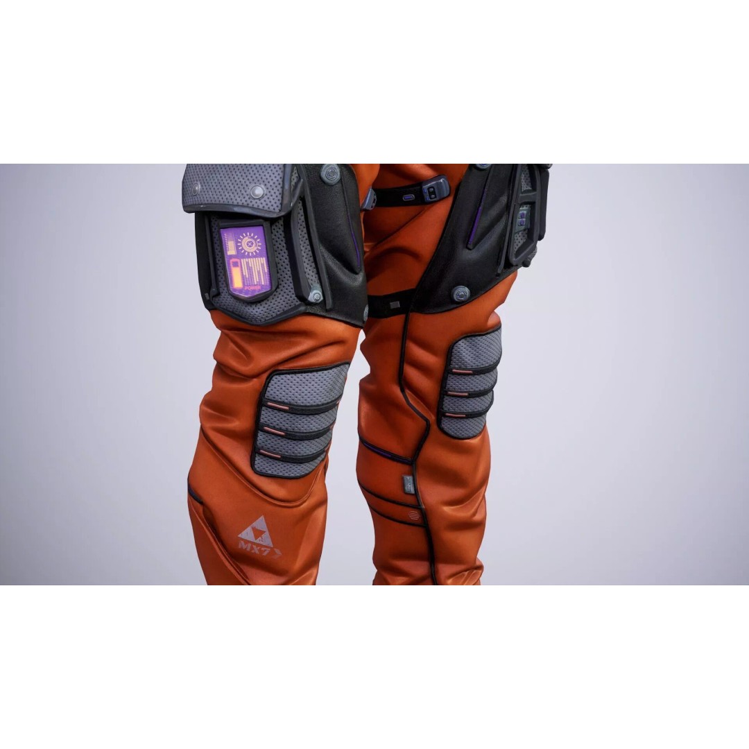 Sci-Fi Pants P02 3D Model – Low Poly Rigged Outfit for MetaHuman - View 12