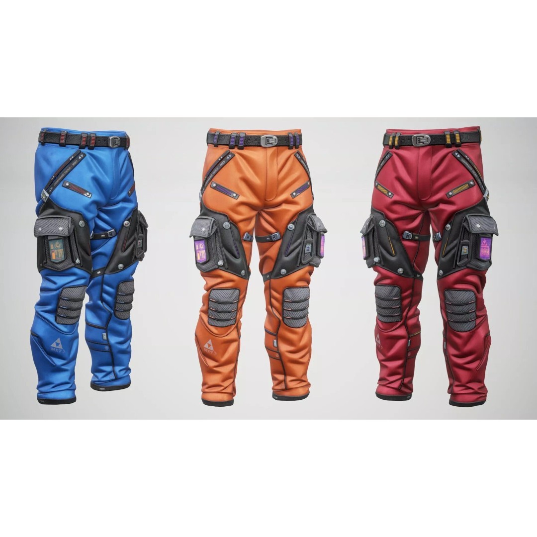 Sci-Fi Pants P02 3D Model – Low Poly Rigged Outfit for MetaHuman - View 13