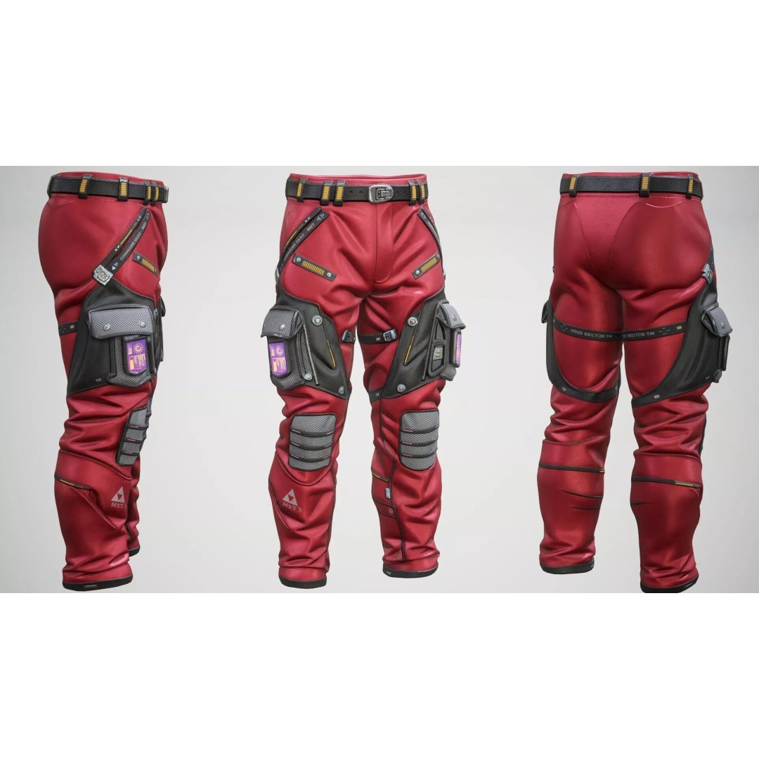 Sci-Fi Pants P02 3D Model – Low Poly Rigged Outfit for MetaHuman - View 14