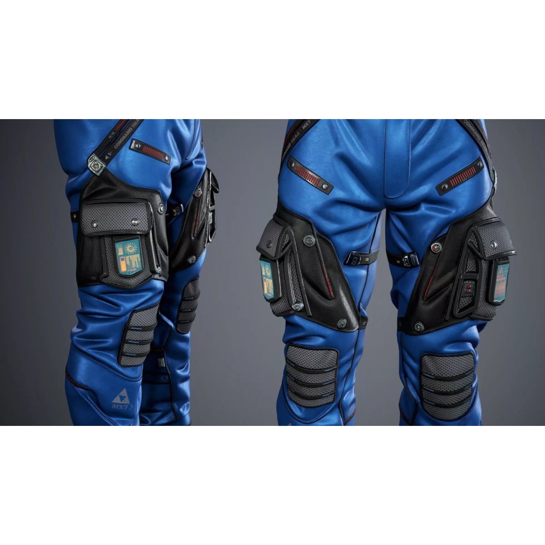 Sci-Fi Pants P02 3D Model – Low Poly Rigged Outfit for MetaHuman - View 15