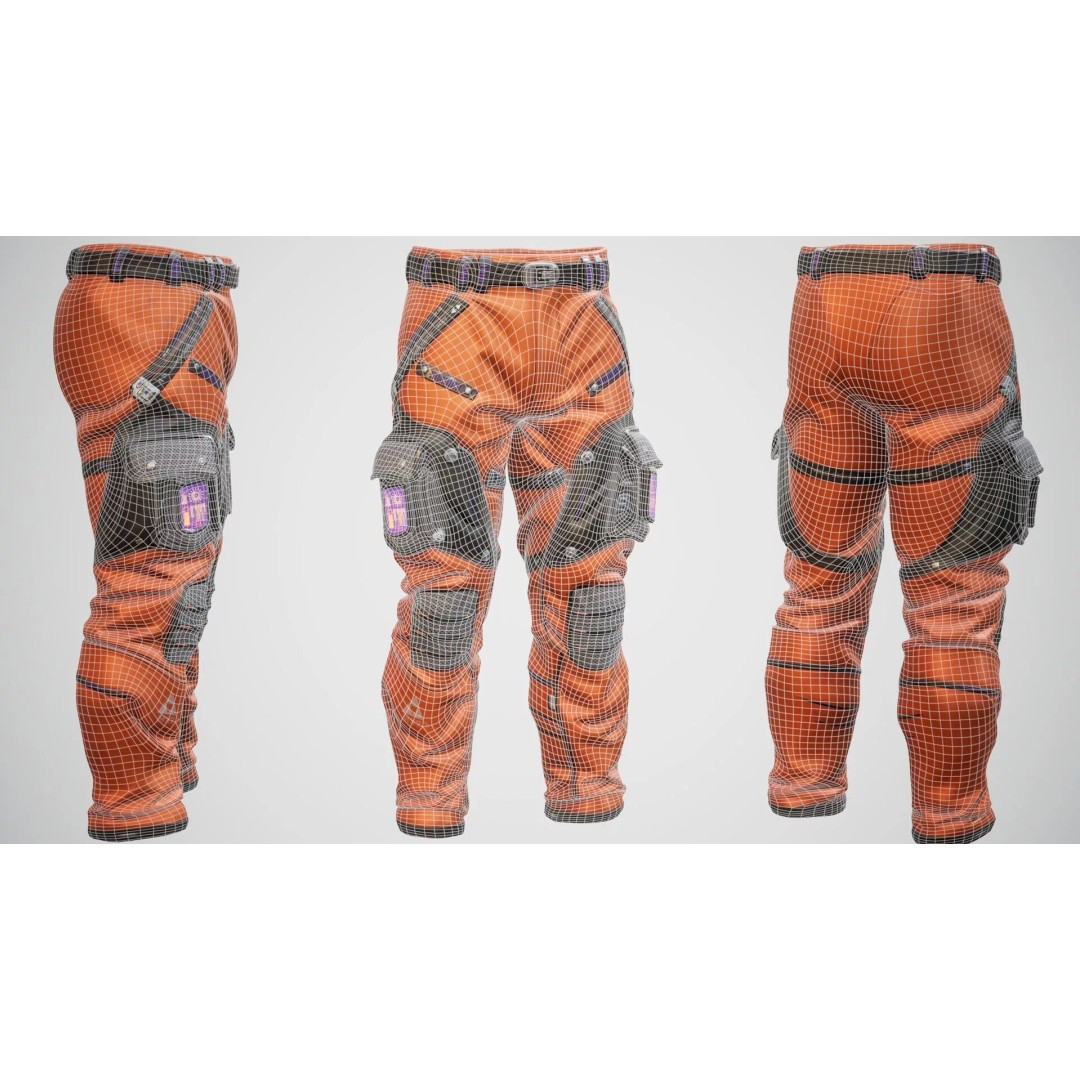 Sci-Fi Pants P02 3D Model – Low Poly Rigged Outfit for MetaHuman - View 16