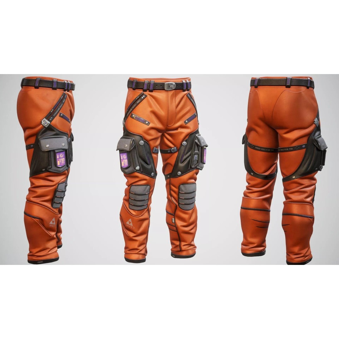 Sci-Fi Pants P02 3D Model – Low Poly Rigged Outfit for MetaHuman - View 3