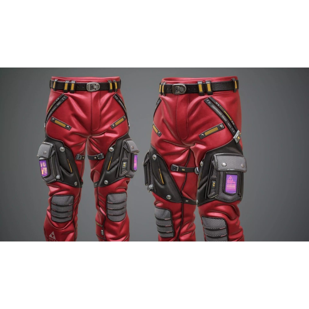 Sci-Fi Pants P02 3D Model – Low Poly Rigged Outfit for MetaHuman - View 4