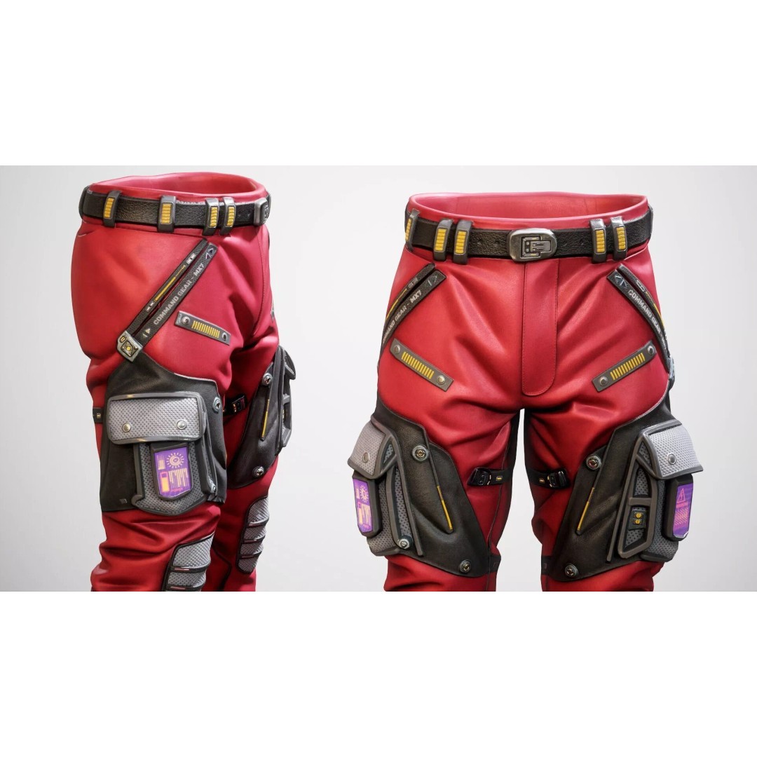 Sci-Fi Pants P02 3D Model – Low Poly Rigged Outfit for MetaHuman - View 5