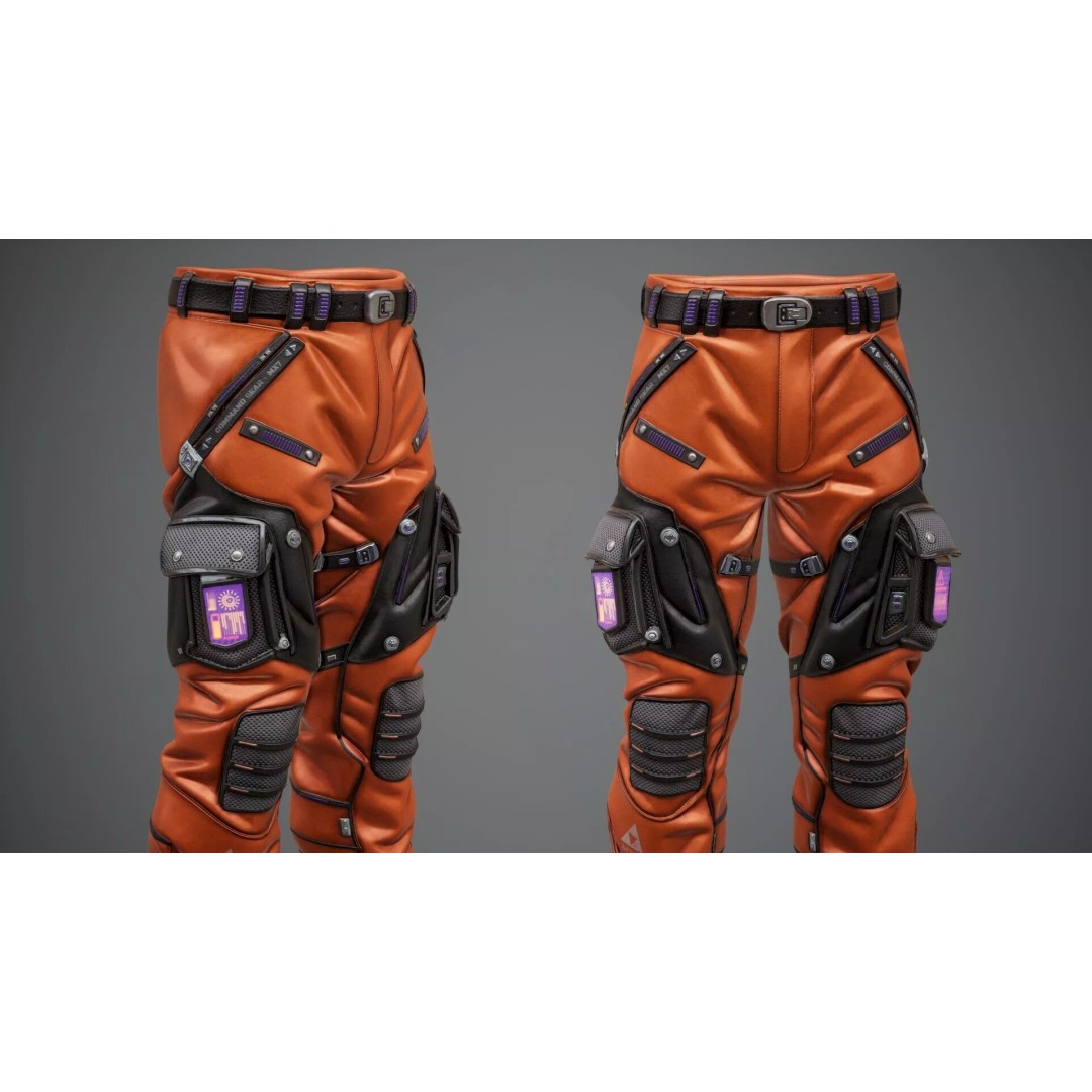 Sci-Fi Pants P02 3D Model – Low Poly Rigged Outfit for MetaHuman - View 6
