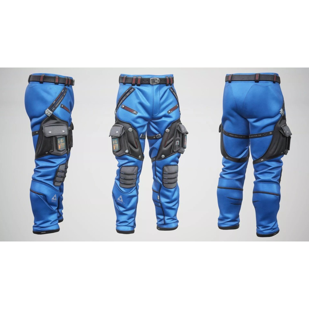 Sci-Fi Pants P02 3D Model – Low Poly Rigged Outfit for MetaHuman - View 7