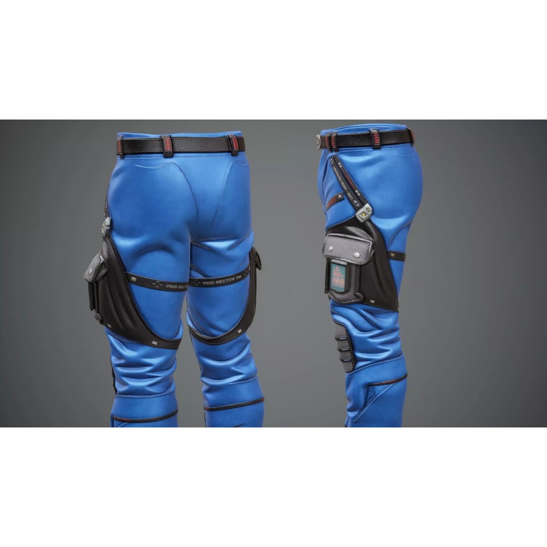 Sci-Fi Pants P02 3D Model – Low Poly Rigged Outfit for MetaHuman - View 8