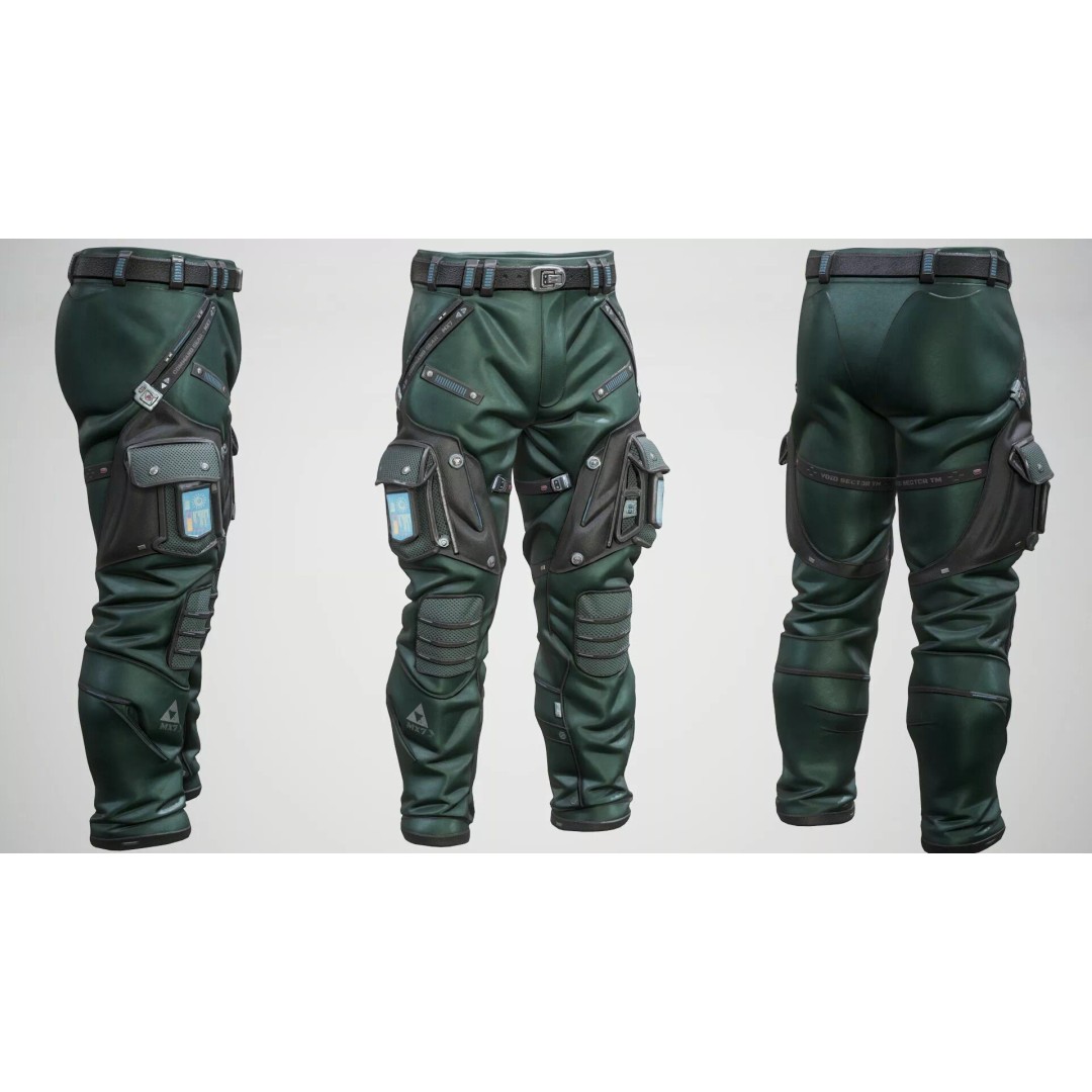 Sci-Fi Pants P02 3D Model – Low Poly Rigged Outfit for MetaHuman - View 9