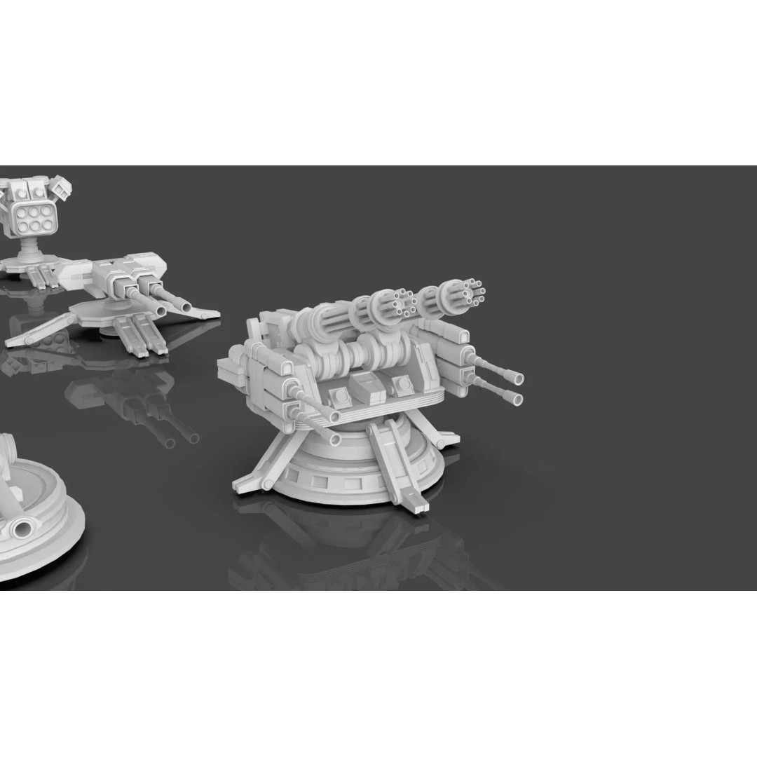 Turret and AA Gun 3D Model – Game-Ready Low Poly Pack, FBX, OBJ - View 15