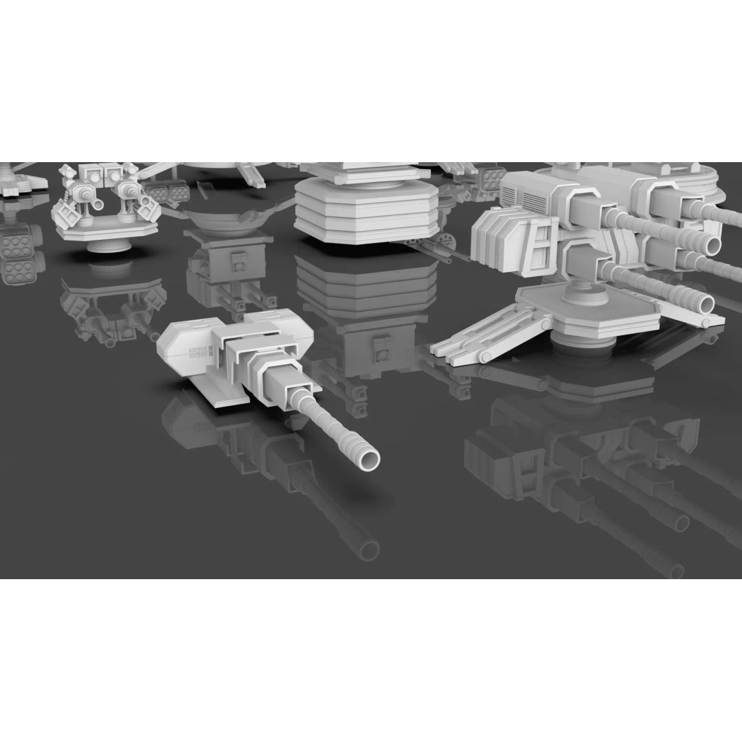 Turret and AA Gun 3D Model – Game-Ready Low Poly Pack, FBX, OBJ - View 17