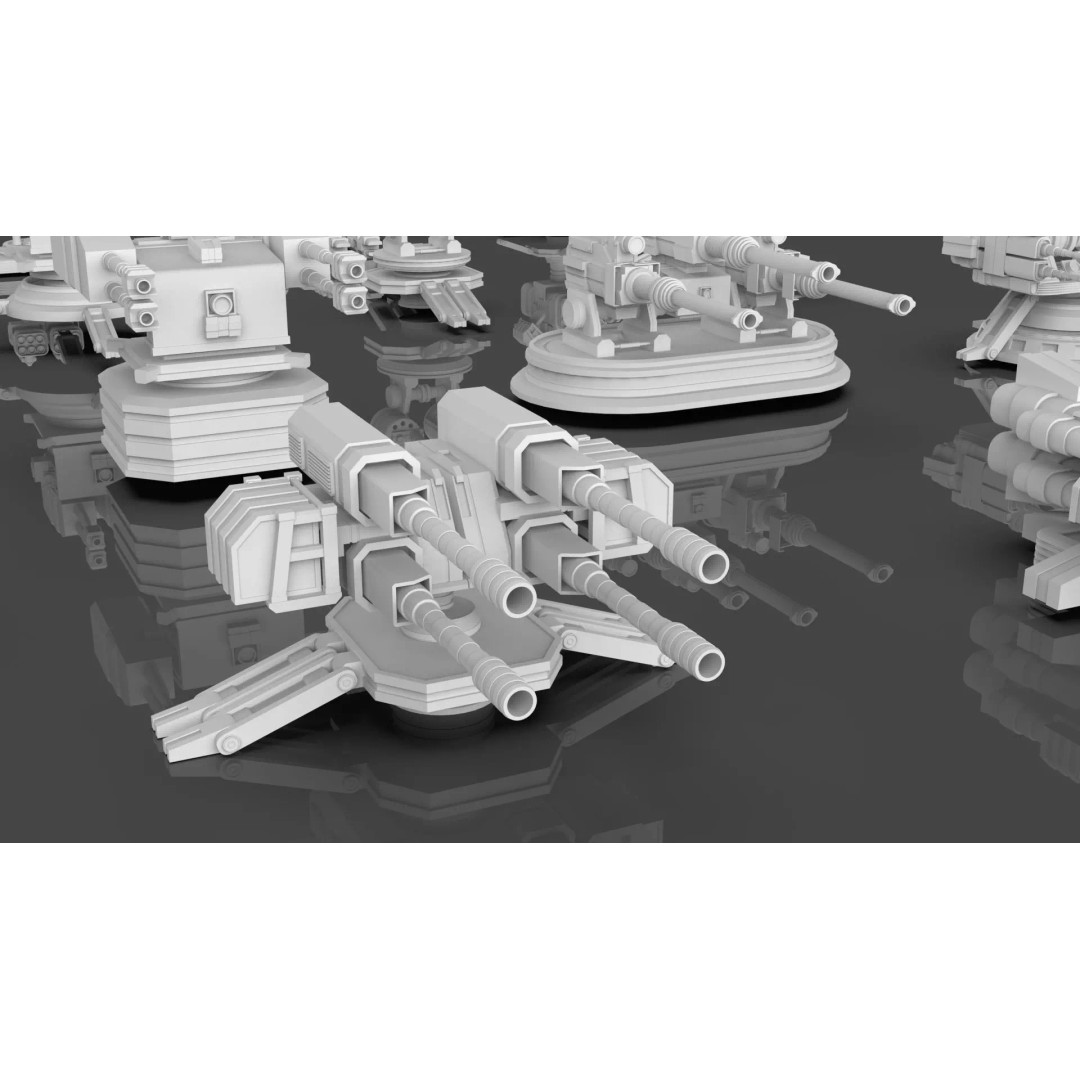 Turret and AA Gun 3D Model – Game-Ready Low Poly Pack, FBX, OBJ - View 18