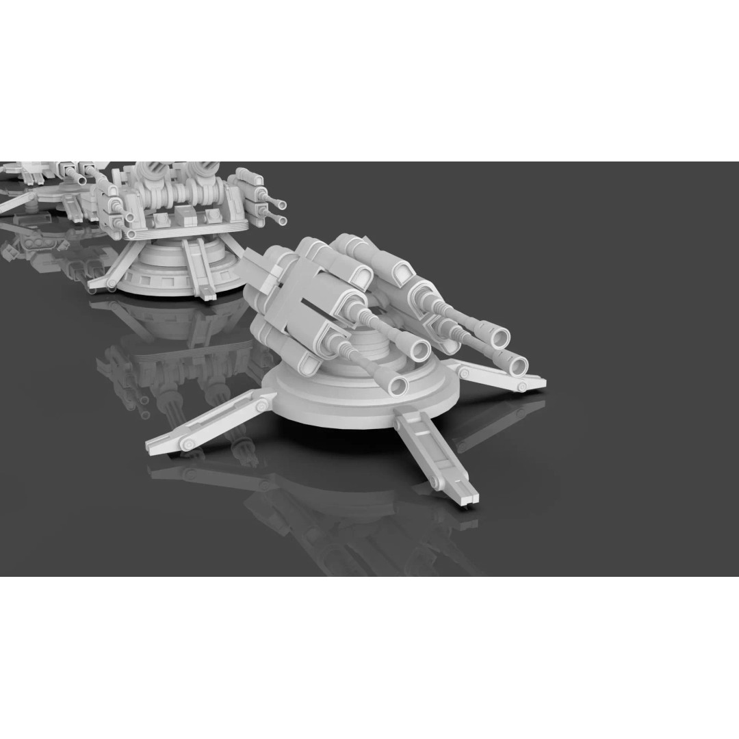 Turret and AA Gun 3D Model – Game-Ready Low Poly Pack, FBX, OBJ - View 21