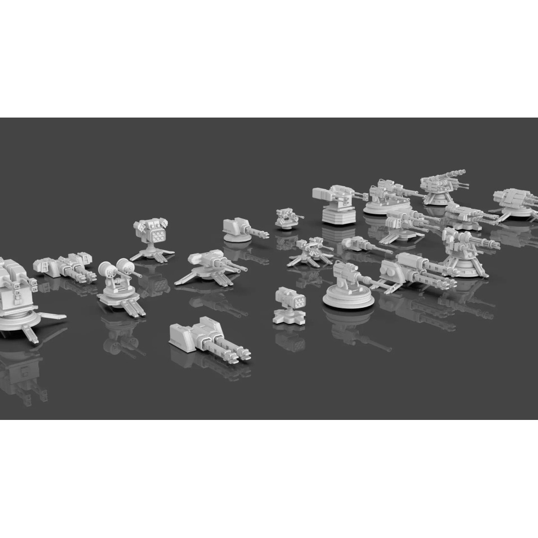 Turret and AA Gun 3D Model – Game-Ready Low Poly Pack, FBX, OBJ - View 22