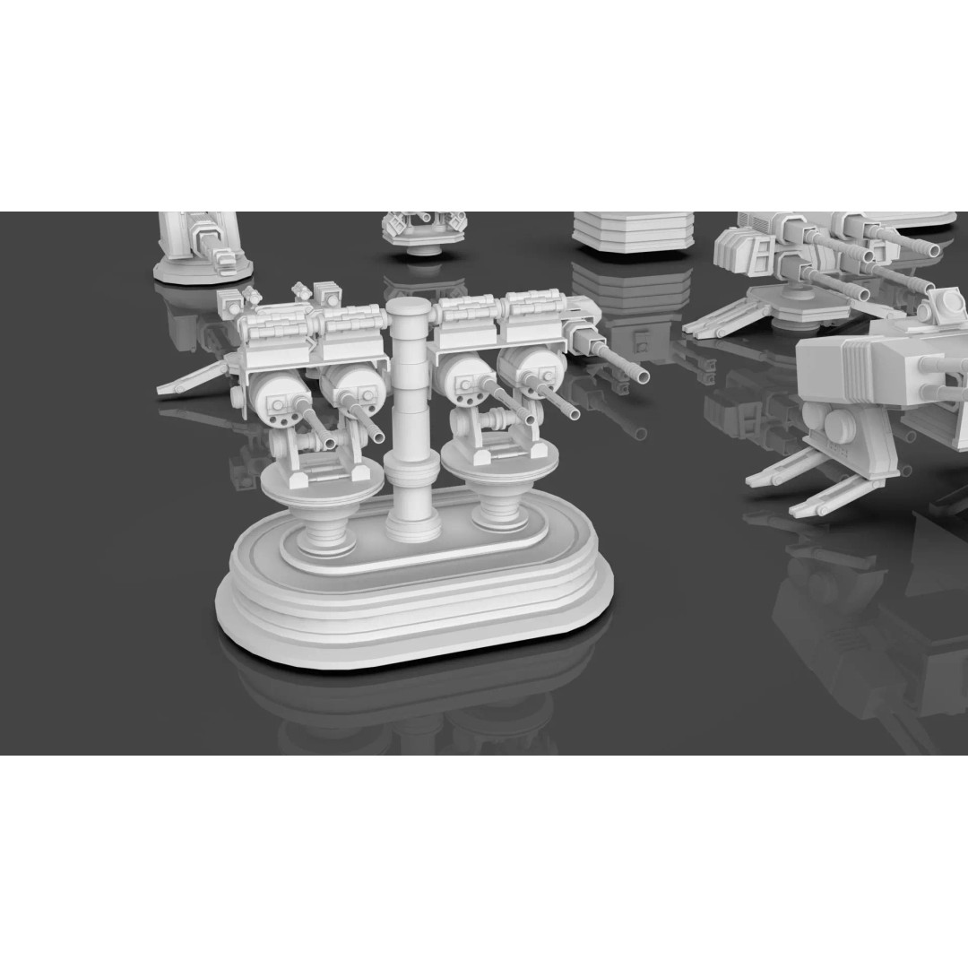 Turret and AA Gun 3D Model – Game-Ready Low Poly Pack, FBX, OBJ - View 28
