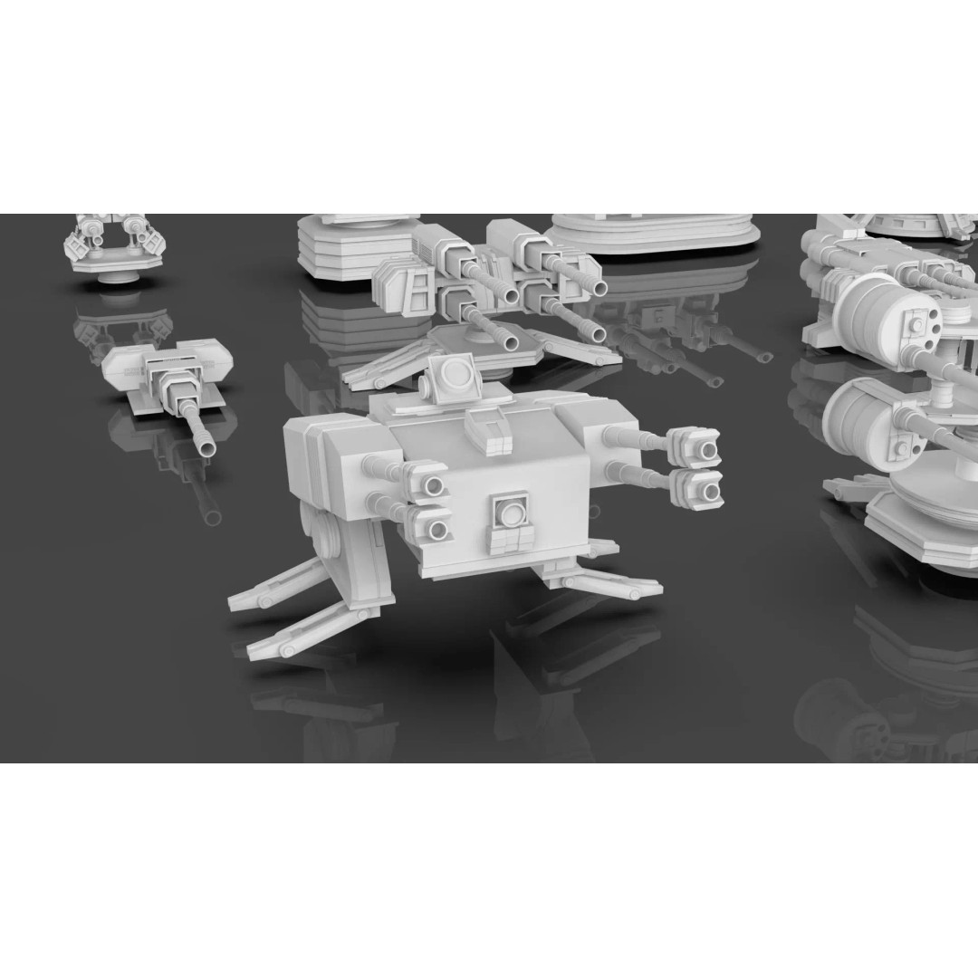 Turret and AA Gun 3D Model – Game-Ready Low Poly Pack, FBX, OBJ - View 29