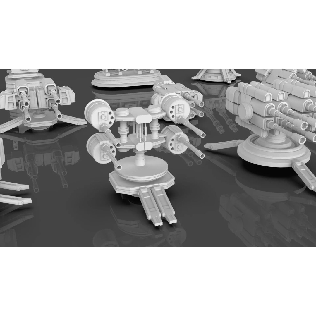 Turret and AA Gun 3D Model – Game-Ready Low Poly Pack, FBX, OBJ - View 31