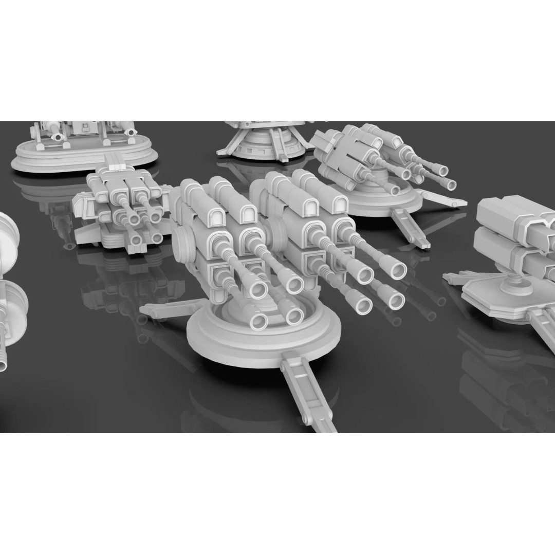 Turret and AA Gun 3D Model – Game-Ready Low Poly Pack, FBX, OBJ - View 32