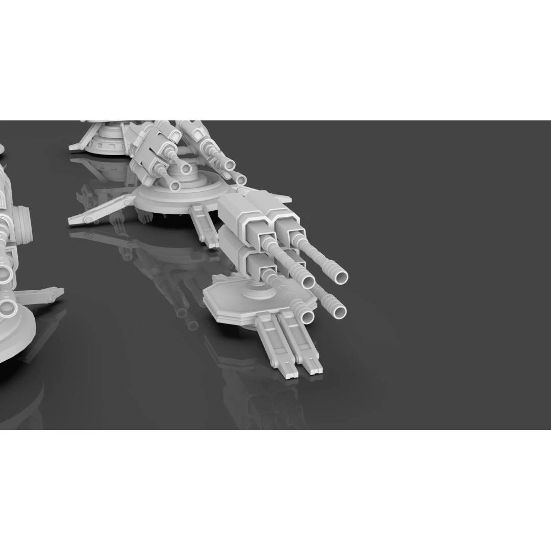 Turret and AA Gun 3D Model – Game-Ready Low Poly Pack, FBX, OBJ - View 33