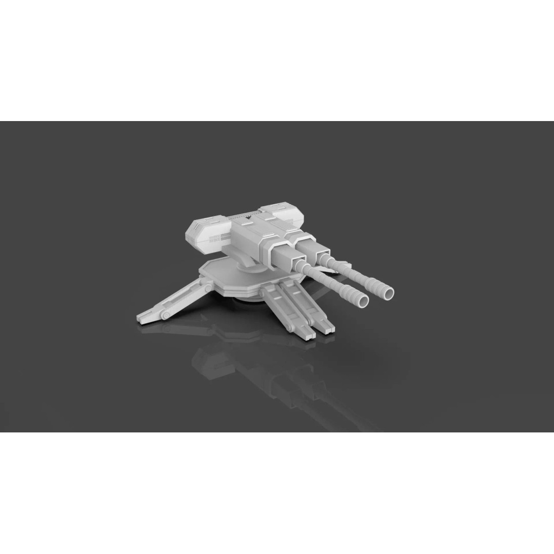 Turret and AA Gun 3D Model – Game-Ready Low Poly Pack, FBX, OBJ - View 40