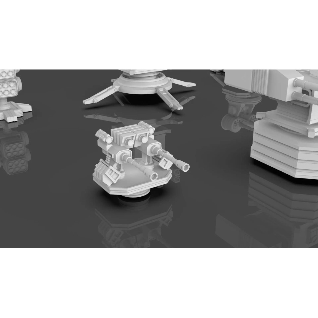 Turret and AA Gun 3D Model – Game-Ready Low Poly Pack, FBX, OBJ - View 42