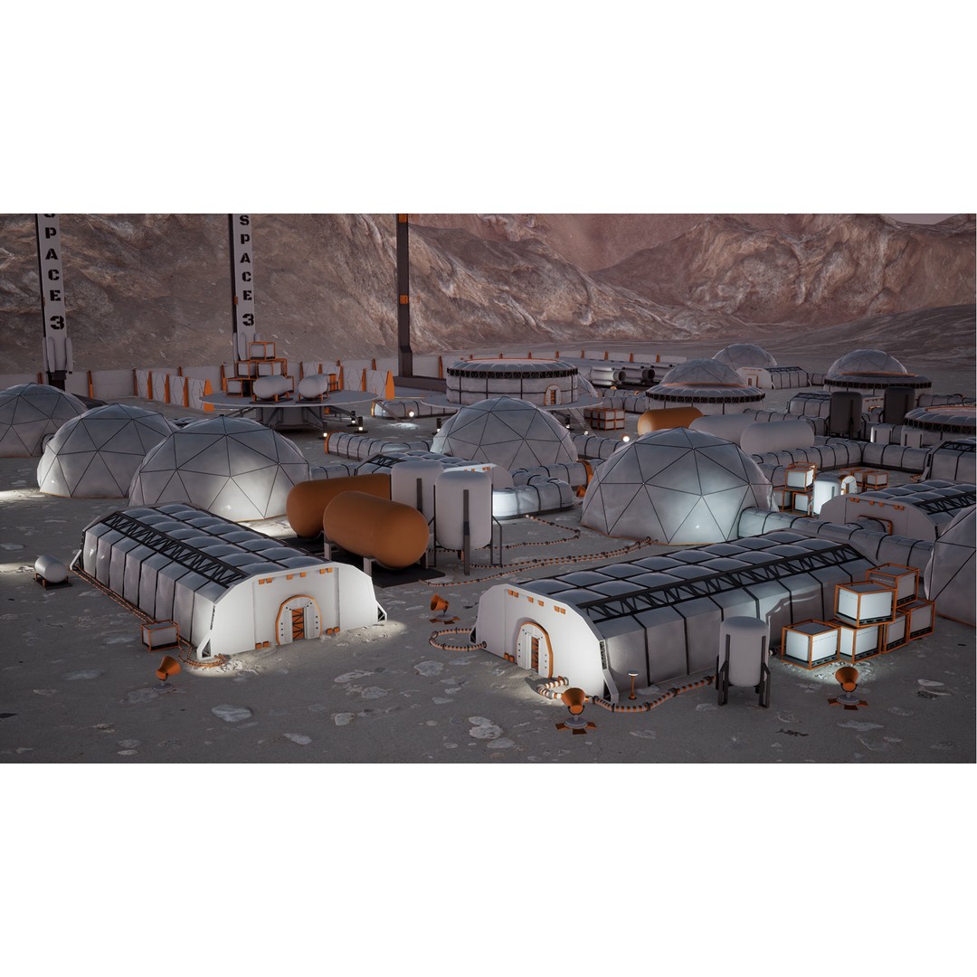 Modular Space Station 3D Model – Low Poly Sci-Fi Game Asset, FBX - View 3