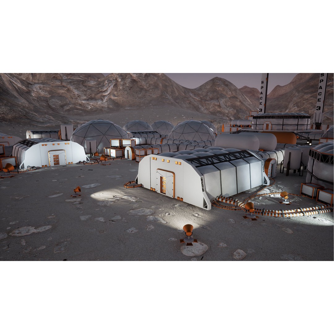 Modular Space Station 3D Model – Low Poly Sci-Fi Game Asset, FBX - View 4