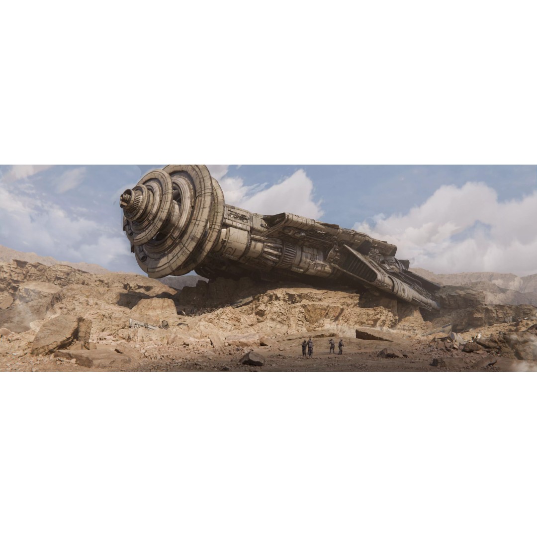 Nebula Spaceship 3D Model – Low Poly Kitbash Asset Pack, FBX