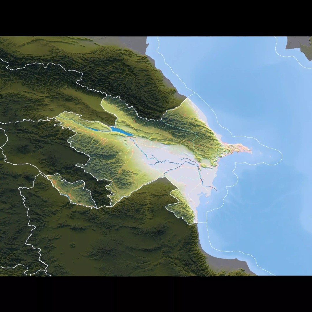 Azerbaijan Map 3D Model – Realistic Satellite Terrain, 12K Textures - View 12