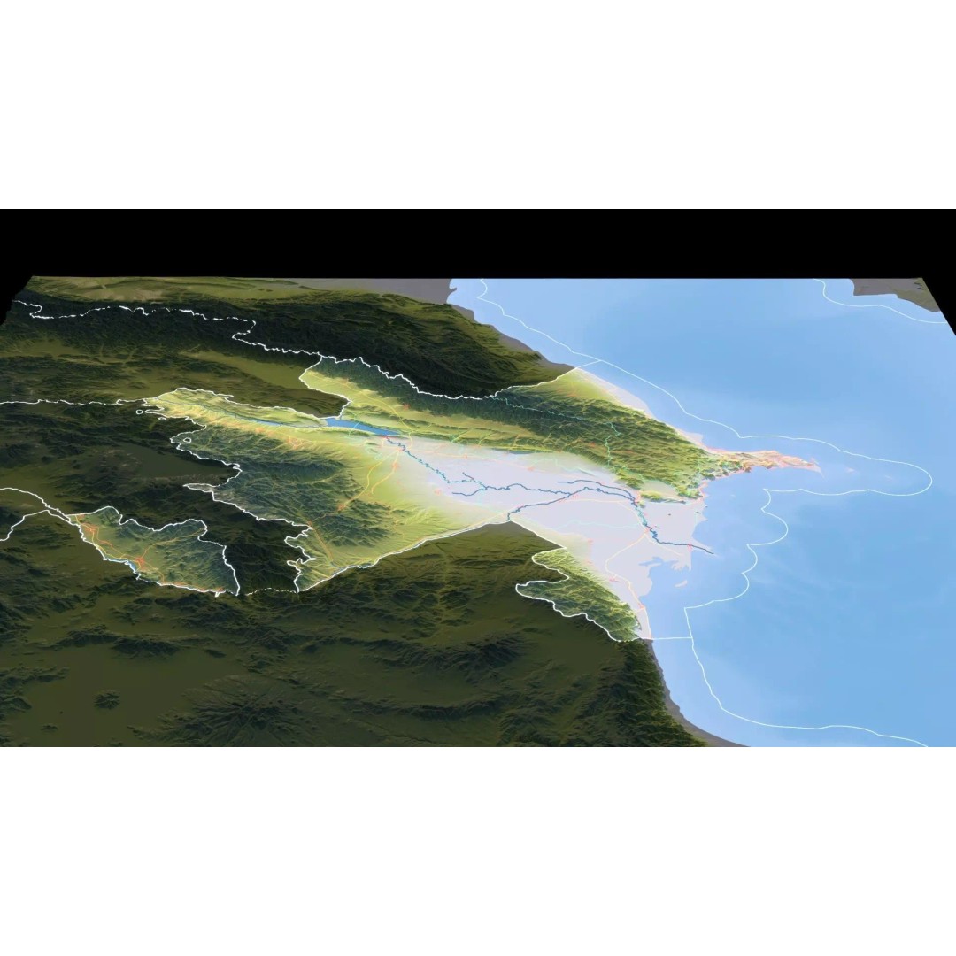 Azerbaijan Map 3D Model – Realistic Satellite Terrain, 12K Textures - View 13