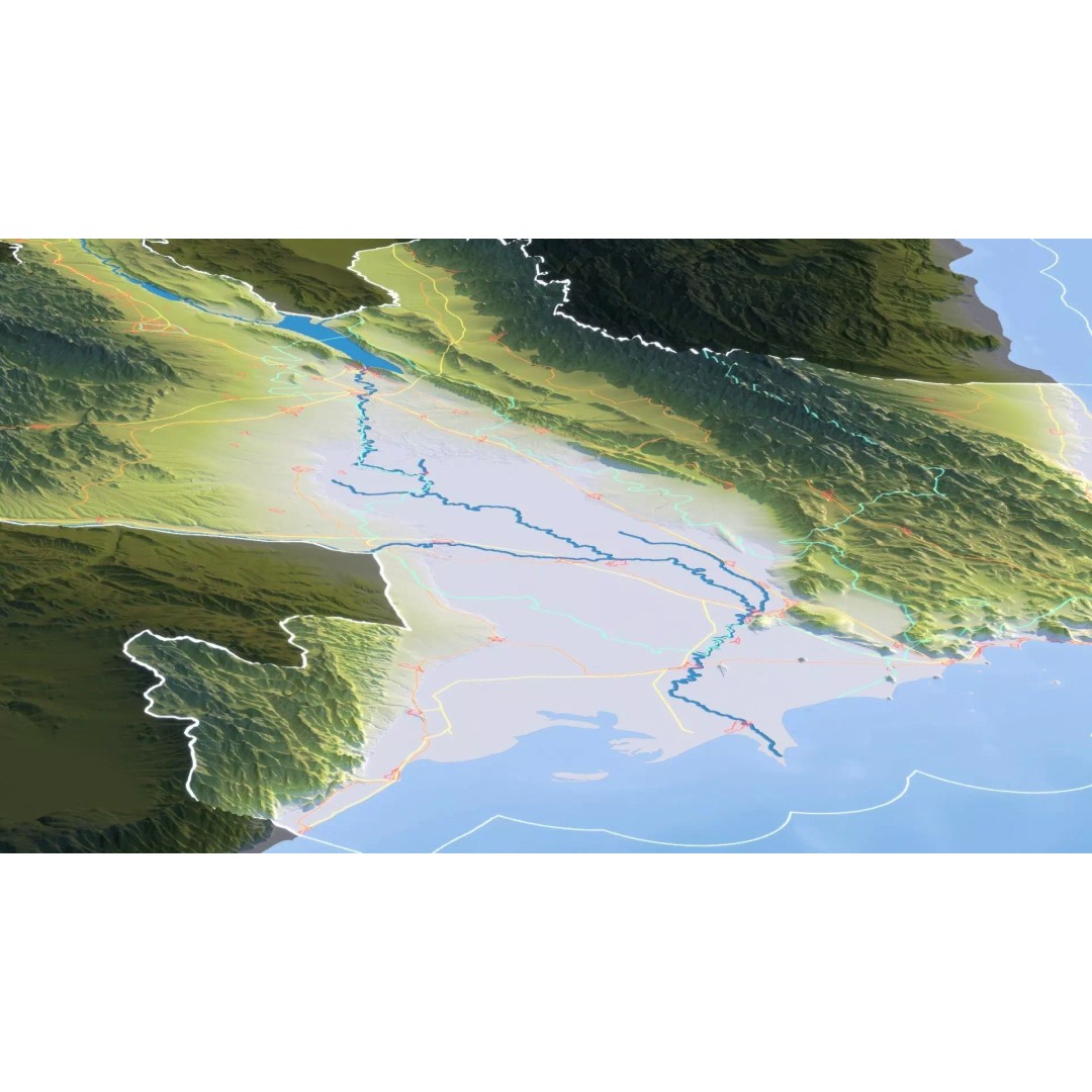 Azerbaijan Map 3D Model – Realistic Satellite Terrain, 12K Textures - View 15